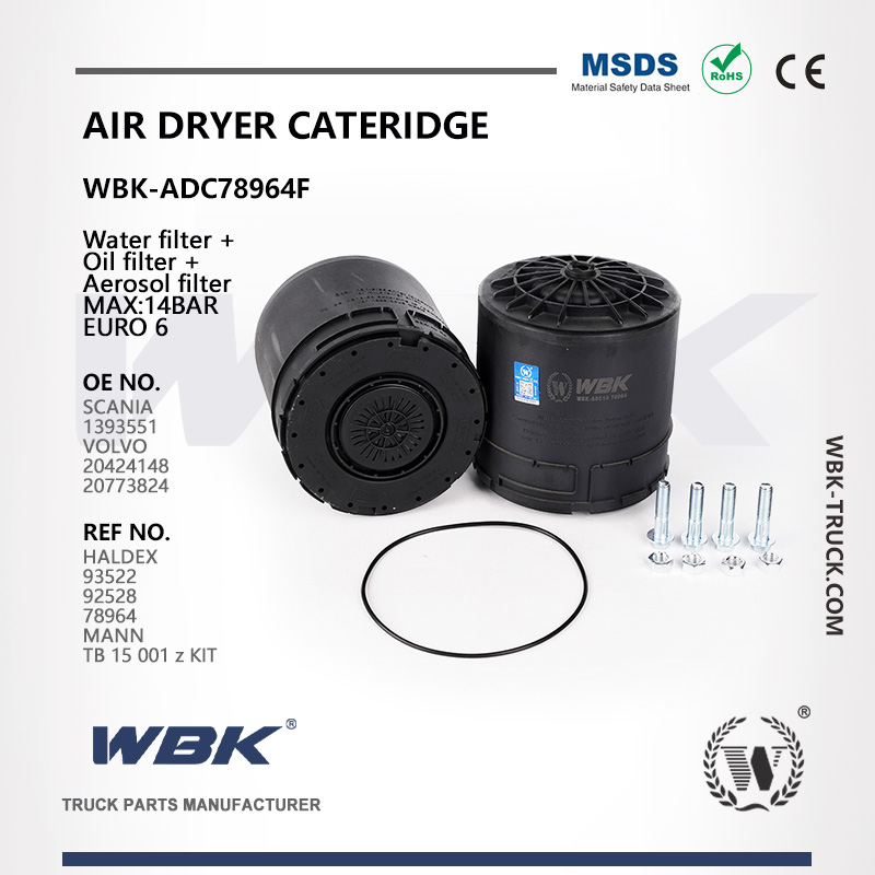 Air Dryer Cartridge Water filter +  Oil filter +  Aerosol filter